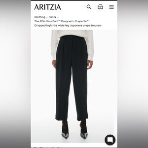 Aritzia Wilfred Effortless Cropped Pant TALL size 10 Black